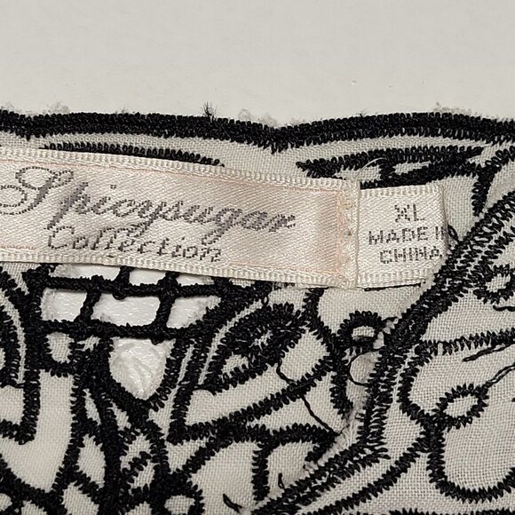 𝅺WHITE Cotton Short Sleeve Black Lace Blouse Various Sizes M L XL- NWT - Picture 8 of 12